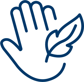 Hand with green leaf indicating hypoallergenic