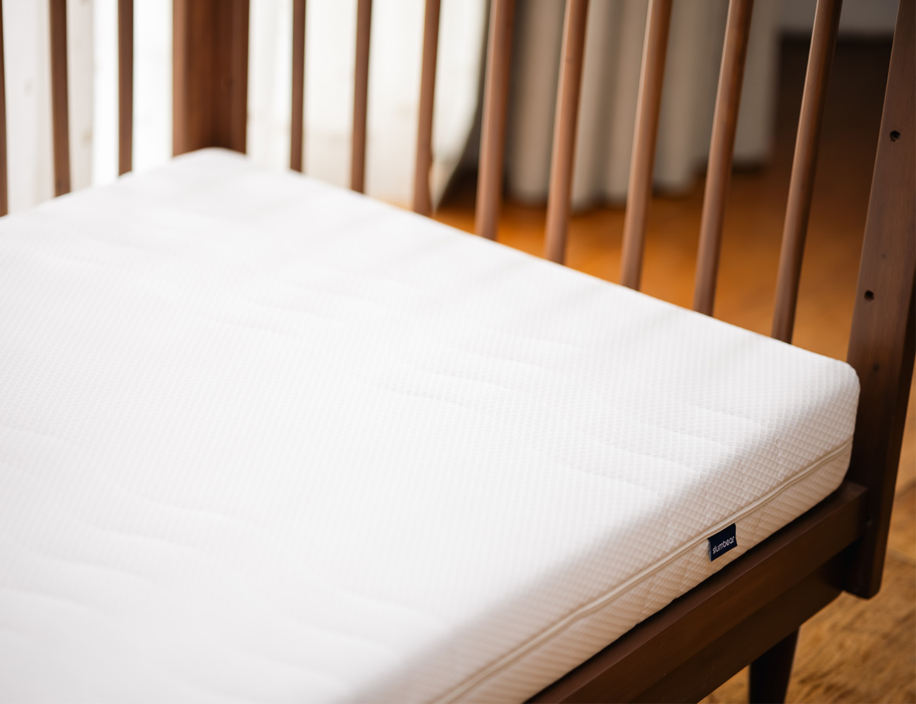 Slumbear Breathe-Easy crib mattress in crib