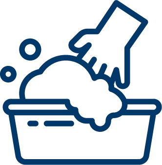 Hand washing with soap suds